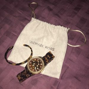 Michael Kors Tortoise Shell watch w/ matching cuff